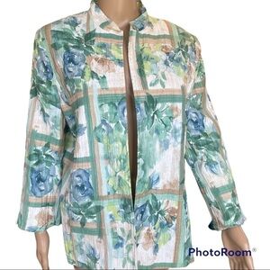 ALFRED DUNNER FLORAL BLAZER WITH POCKETS Size 16